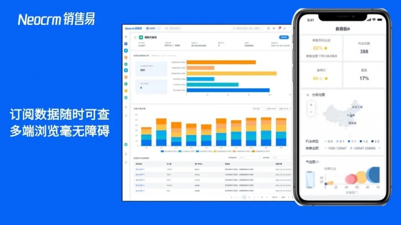 销售易 Neo BI能力-PC端及移动端数据报告展示
